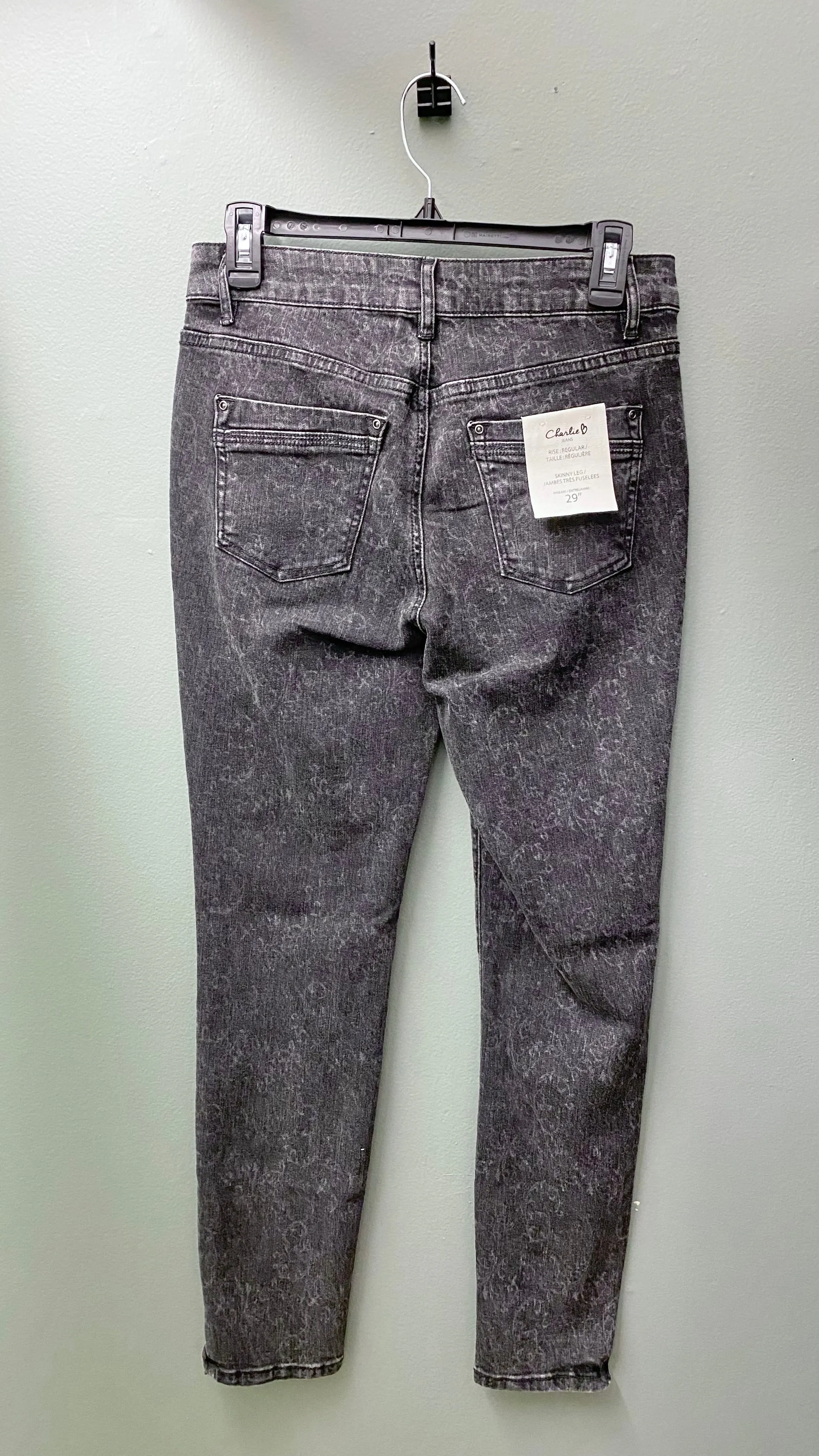 * Charlie B Patterned Dark-Wash Jean