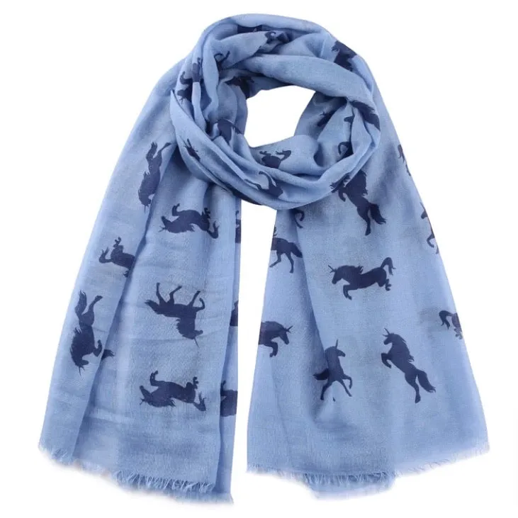 💙 Scarf: Navy Unicorns ~ Blue