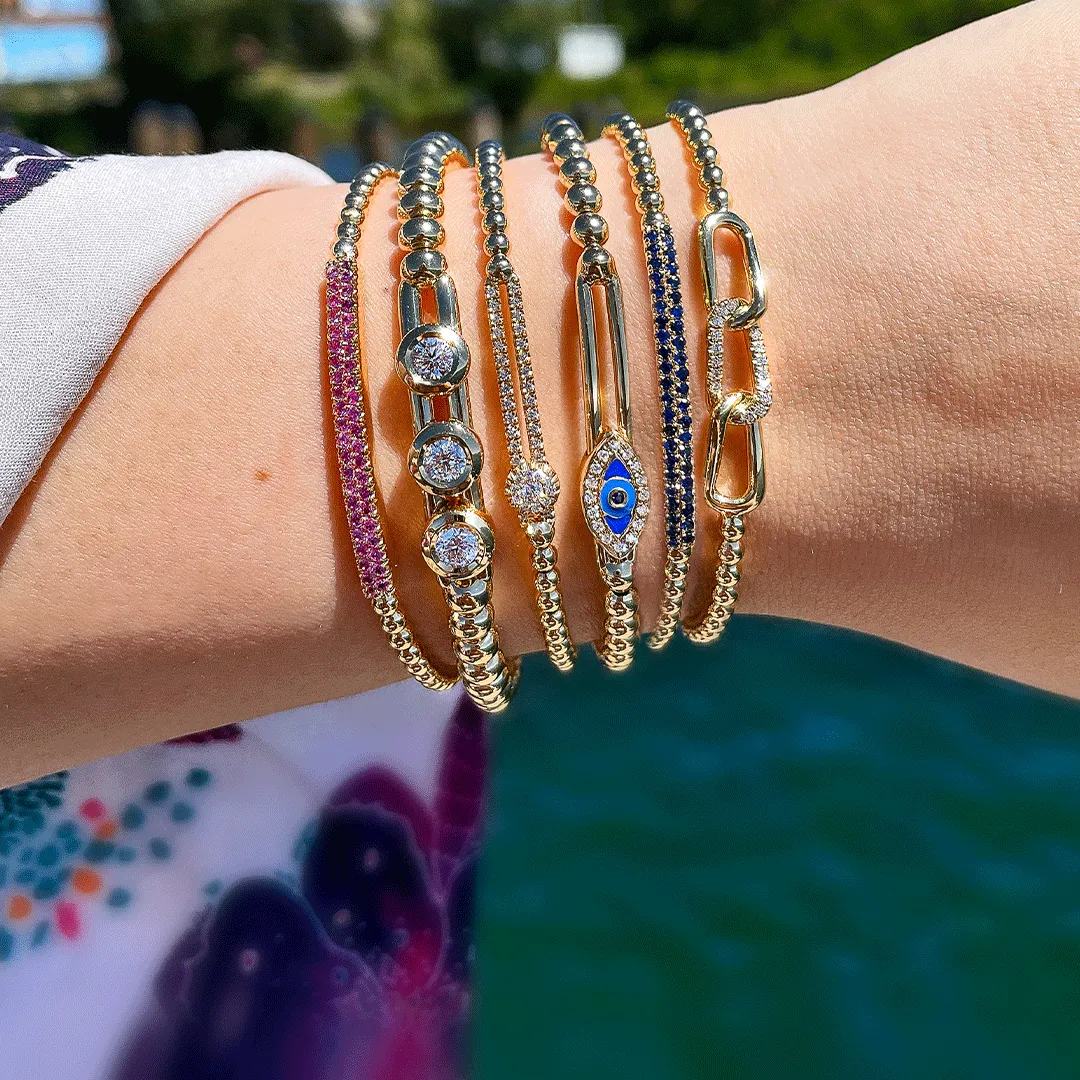 0.60ctw Pink Sapphires Tresore Stretch Bracelet