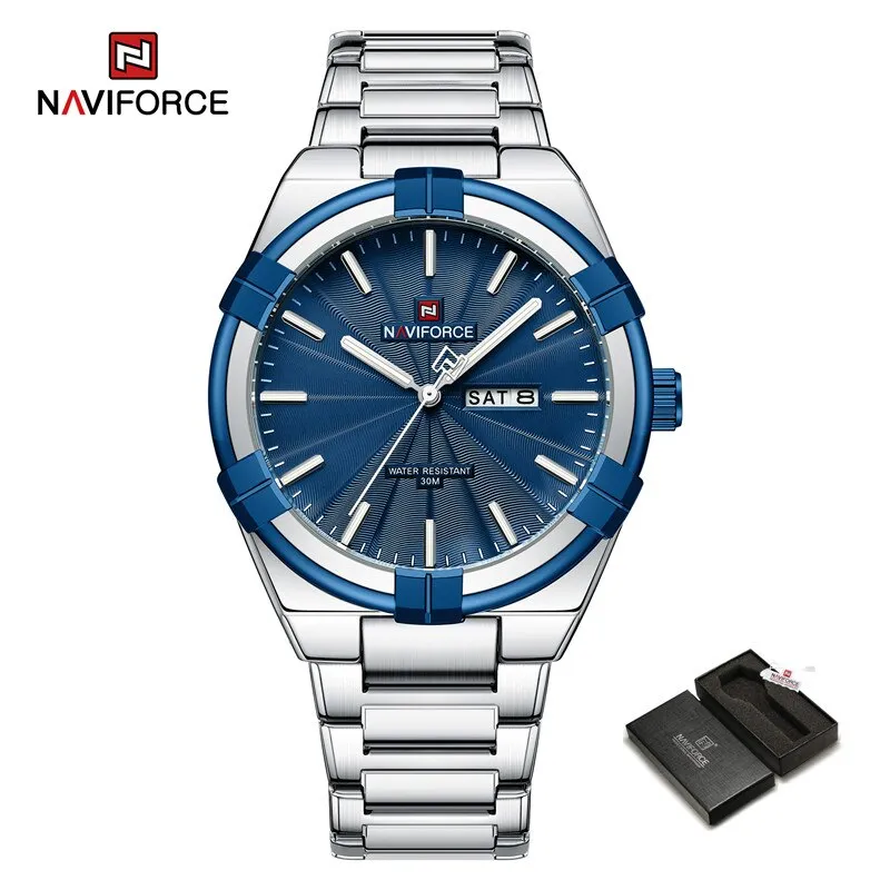 100% Orignal Brand NAVIFORCE NF9218 Men's Fashion Business Calendar Male Waterproof Stainless Steel Wristwatches Relogio Masculino 2023