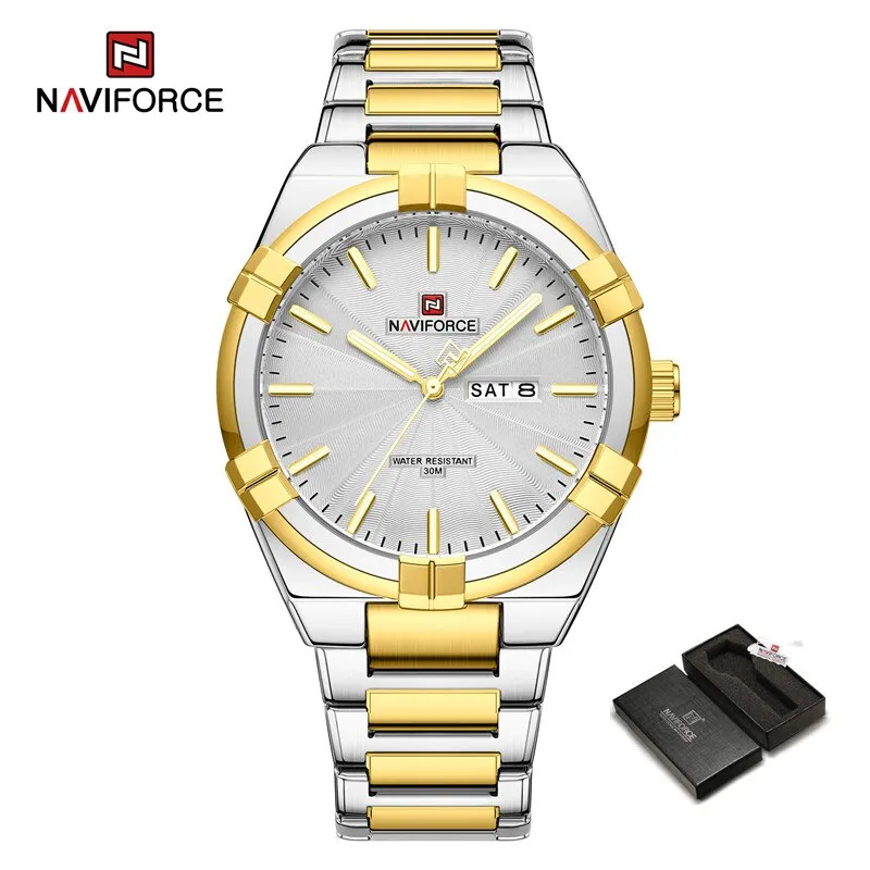 100% Orignal Brand NAVIFORCE NF9218 Men's Fashion Business Calendar Male Waterproof Stainless Steel Wristwatches Relogio Masculino 2023