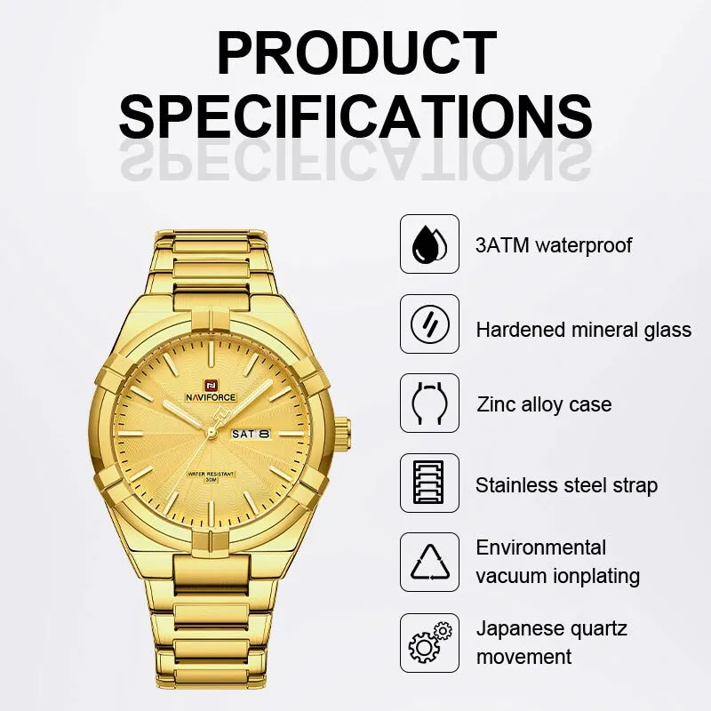 100% Orignal Brand NAVIFORCE NF9218 Men's Fashion Business Calendar Male Waterproof Stainless Steel Wristwatches Relogio Masculino 2023