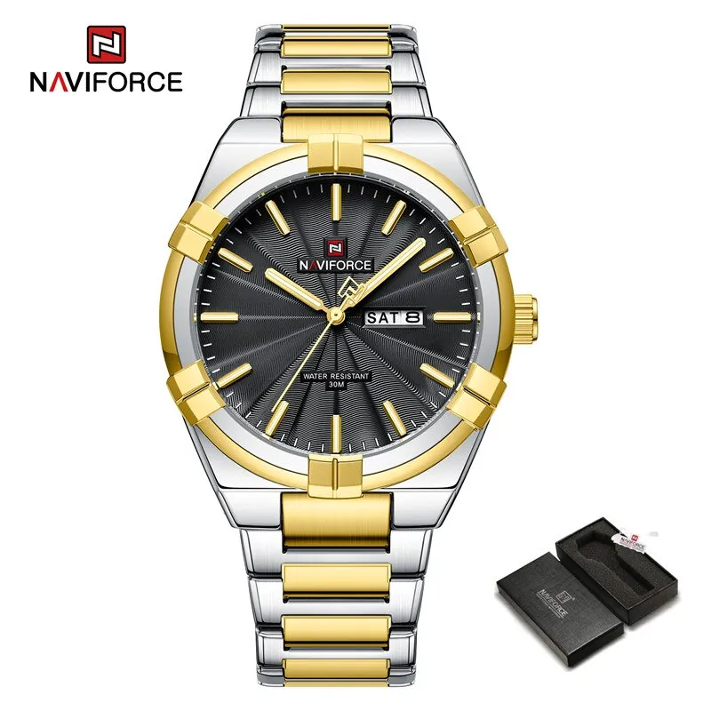 100% Orignal Brand NAVIFORCE NF9218 Men's Fashion Business Calendar Male Waterproof Stainless Steel Wristwatches Relogio Masculino 2023