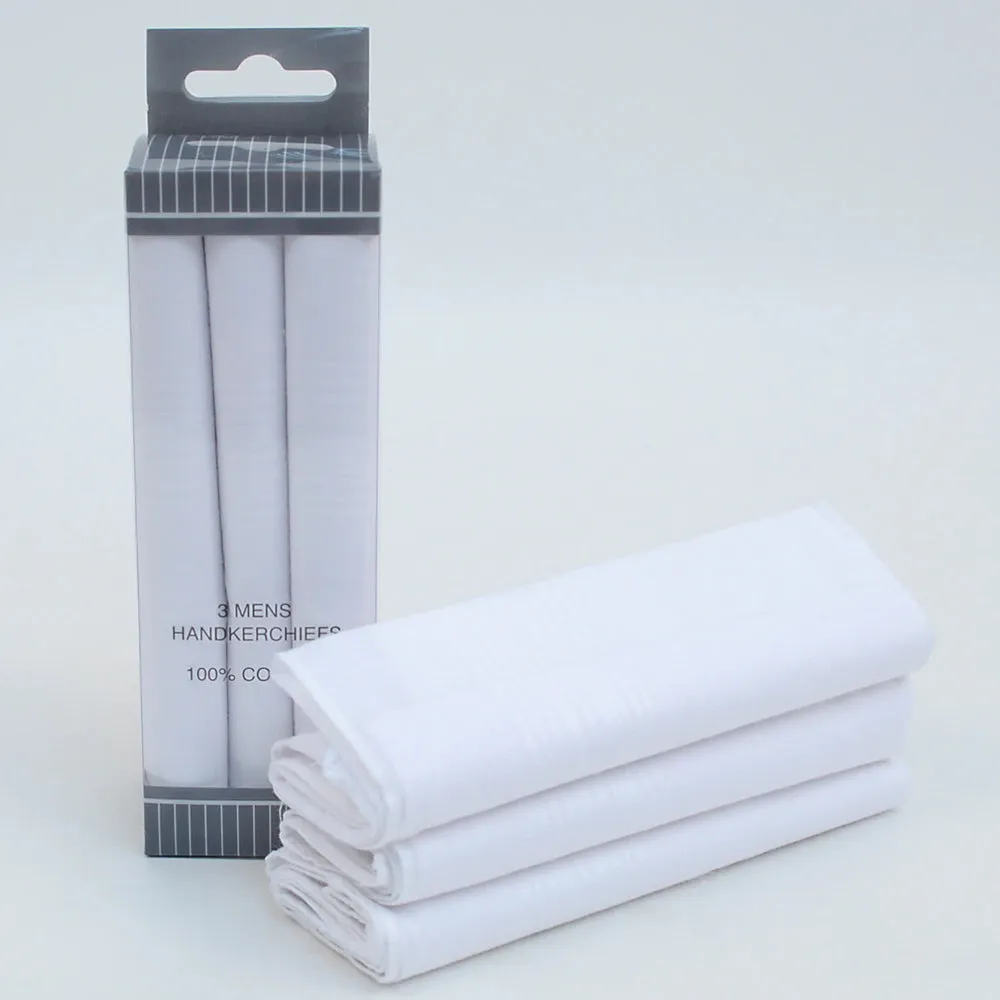 12 Pcs Handkerchiefs White Cotton Men Hanky Pocket Square Hankie Lot Set Vintage
