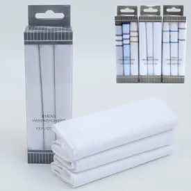 12 Pcs Handkerchiefs White Cotton Men Hanky Pocket Square Hankie Lot Set Vintage