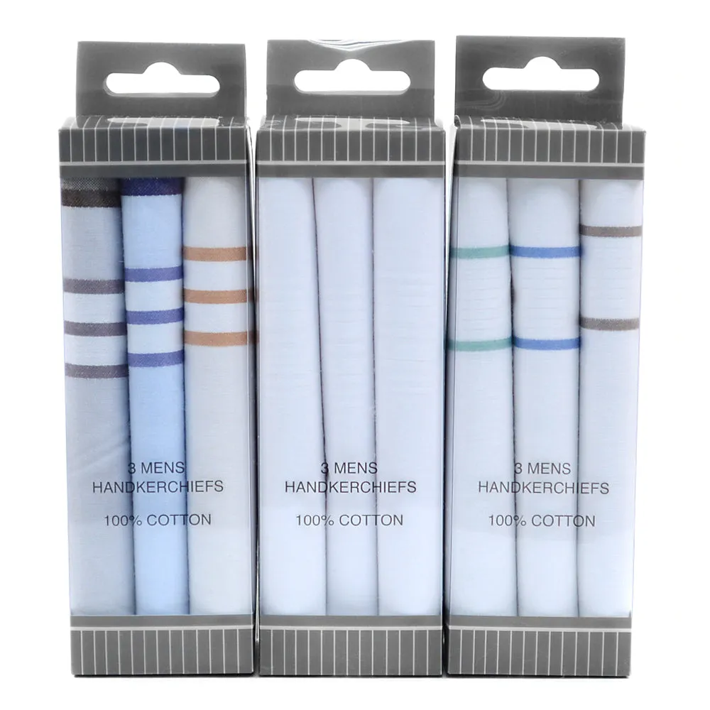 12 Pcs Handkerchiefs White Cotton Men Hanky Pocket Square Hankie Lot Set Vintage
