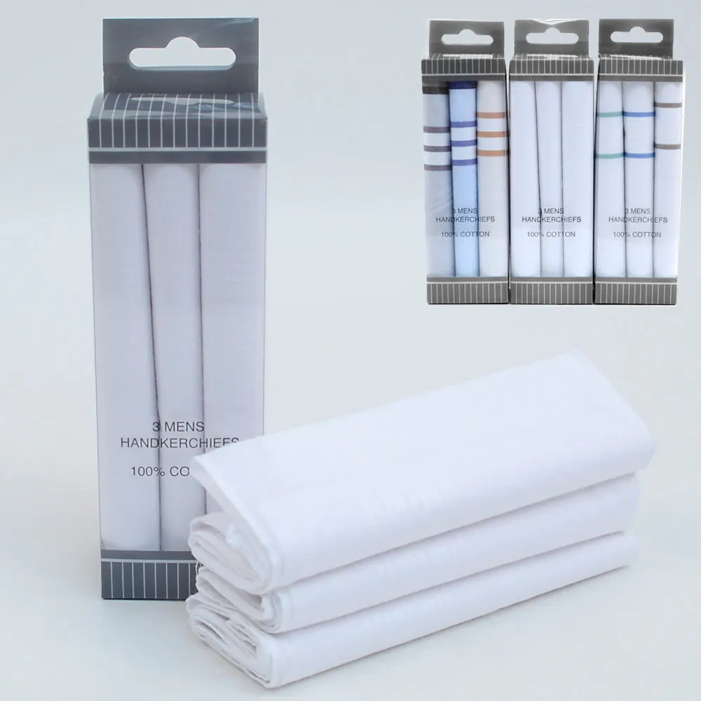 12 Pcs Handkerchiefs White Cotton Men Hanky Pocket Square Hankie Lot Set Vintage