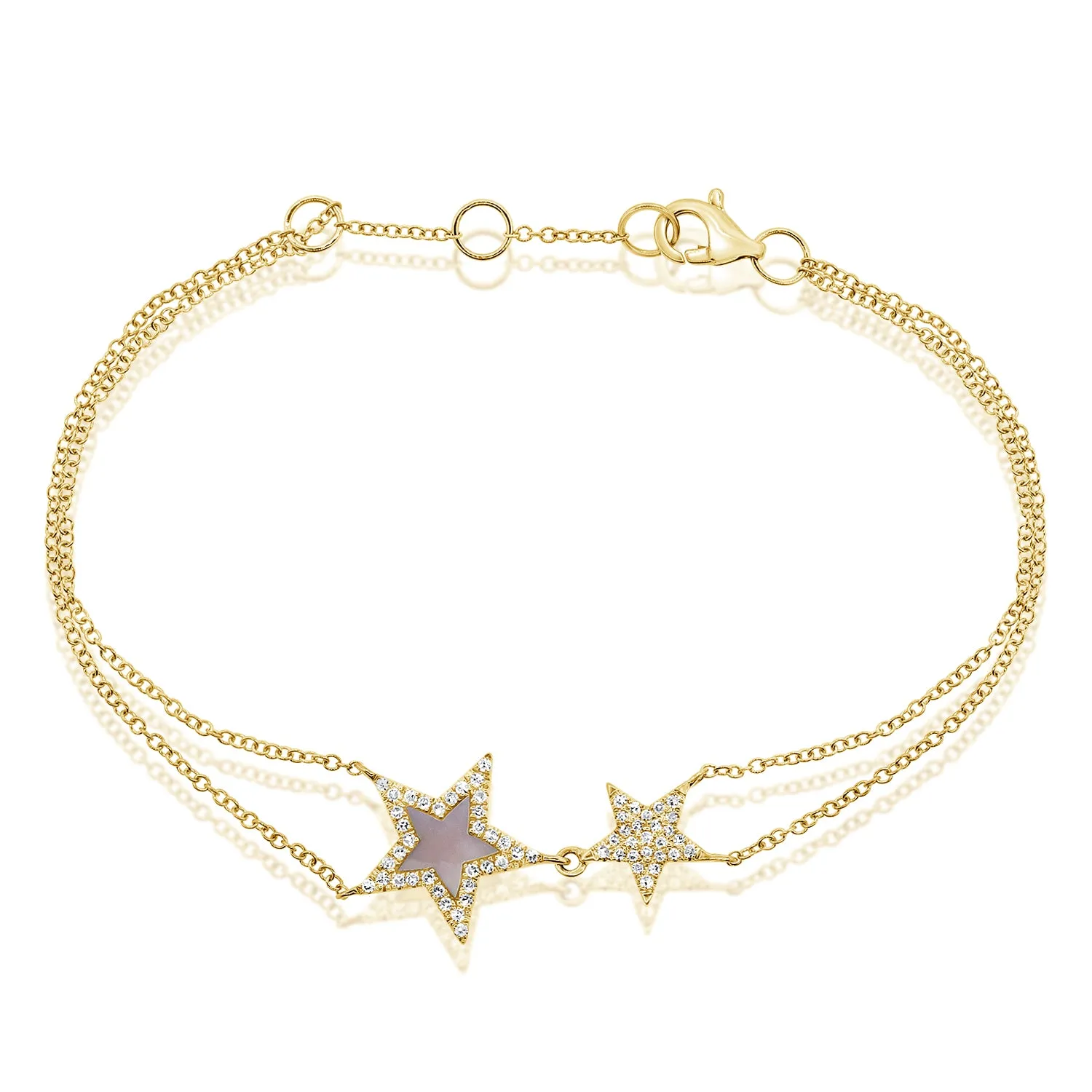 14K GOLD DIAMOND AND MOTHER OF PEARL SIERRA STAR BRACELET