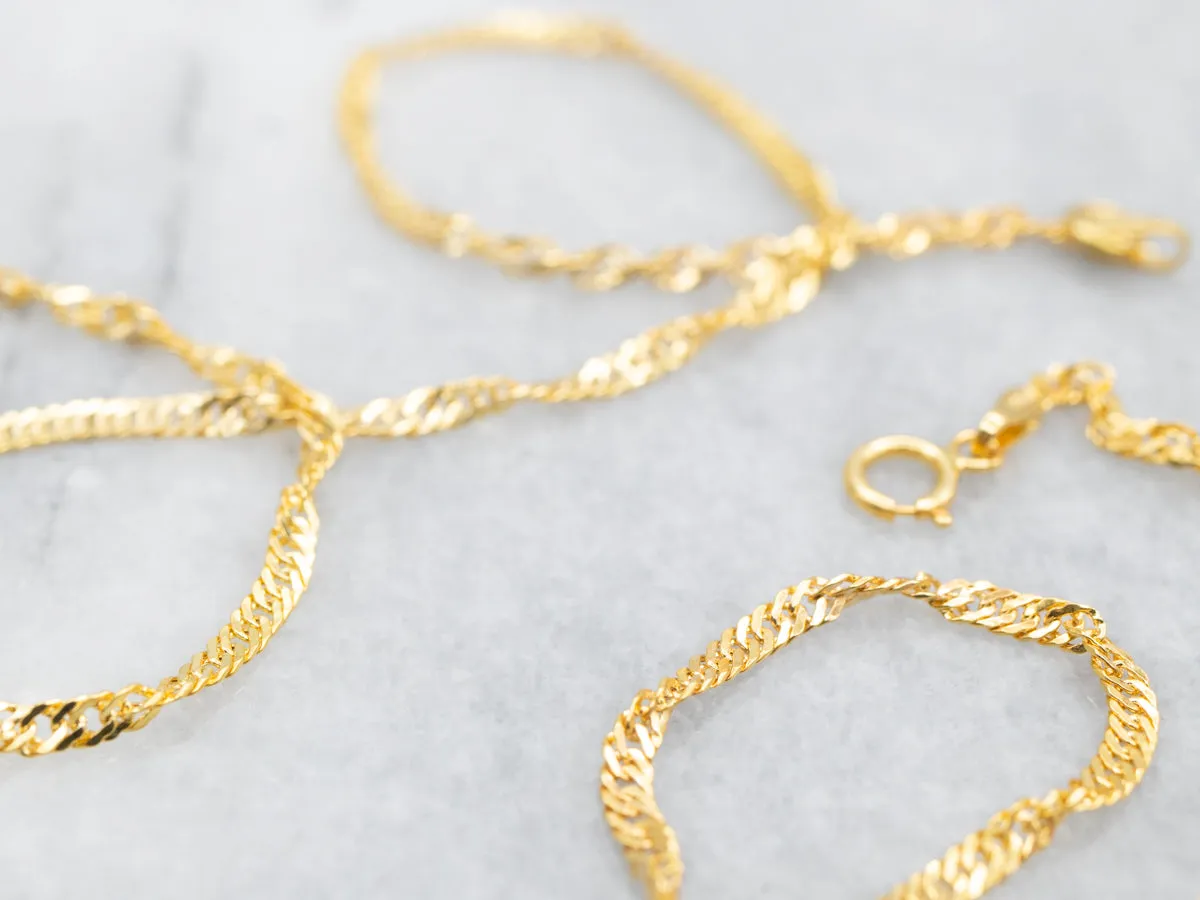 18K Gold Singapore Chain with Spring Ring Clasp