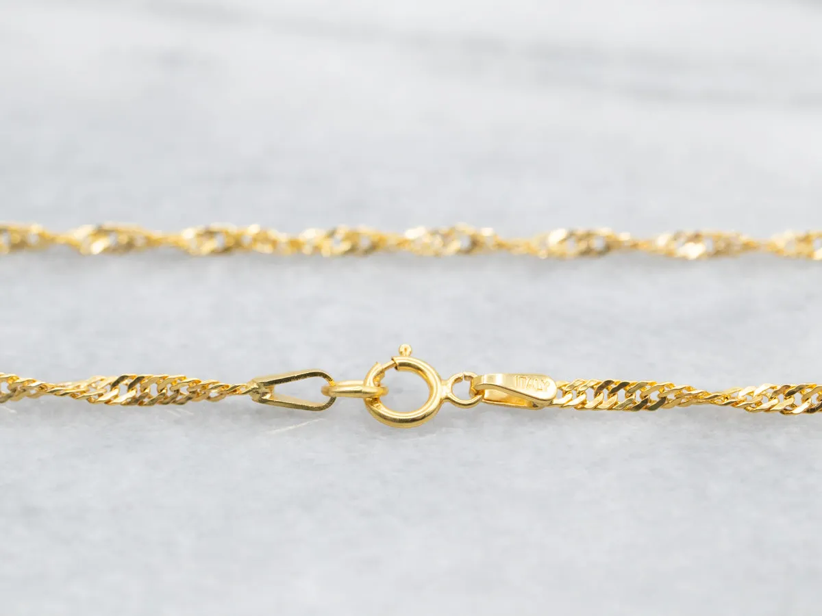 18K Gold Singapore Chain with Spring Ring Clasp