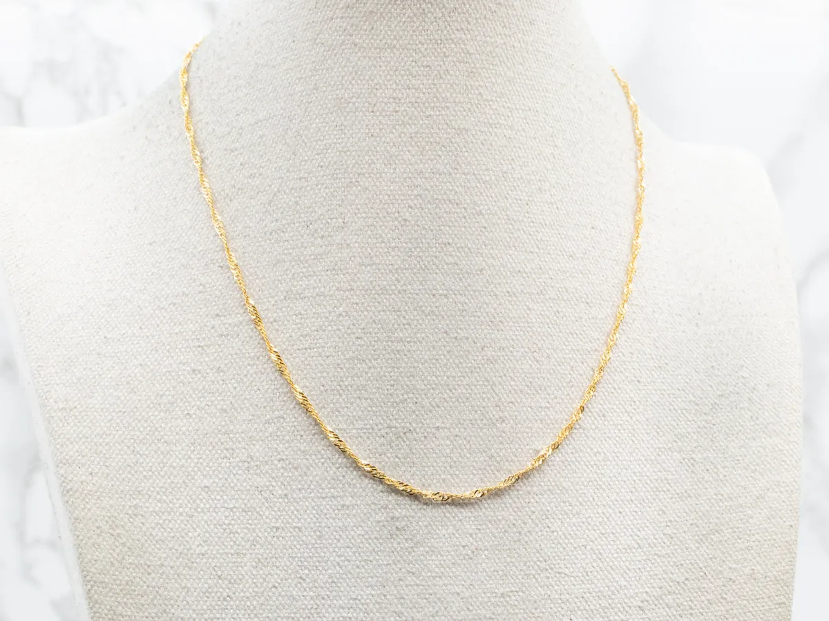 18K Gold Singapore Chain with Spring Ring Clasp