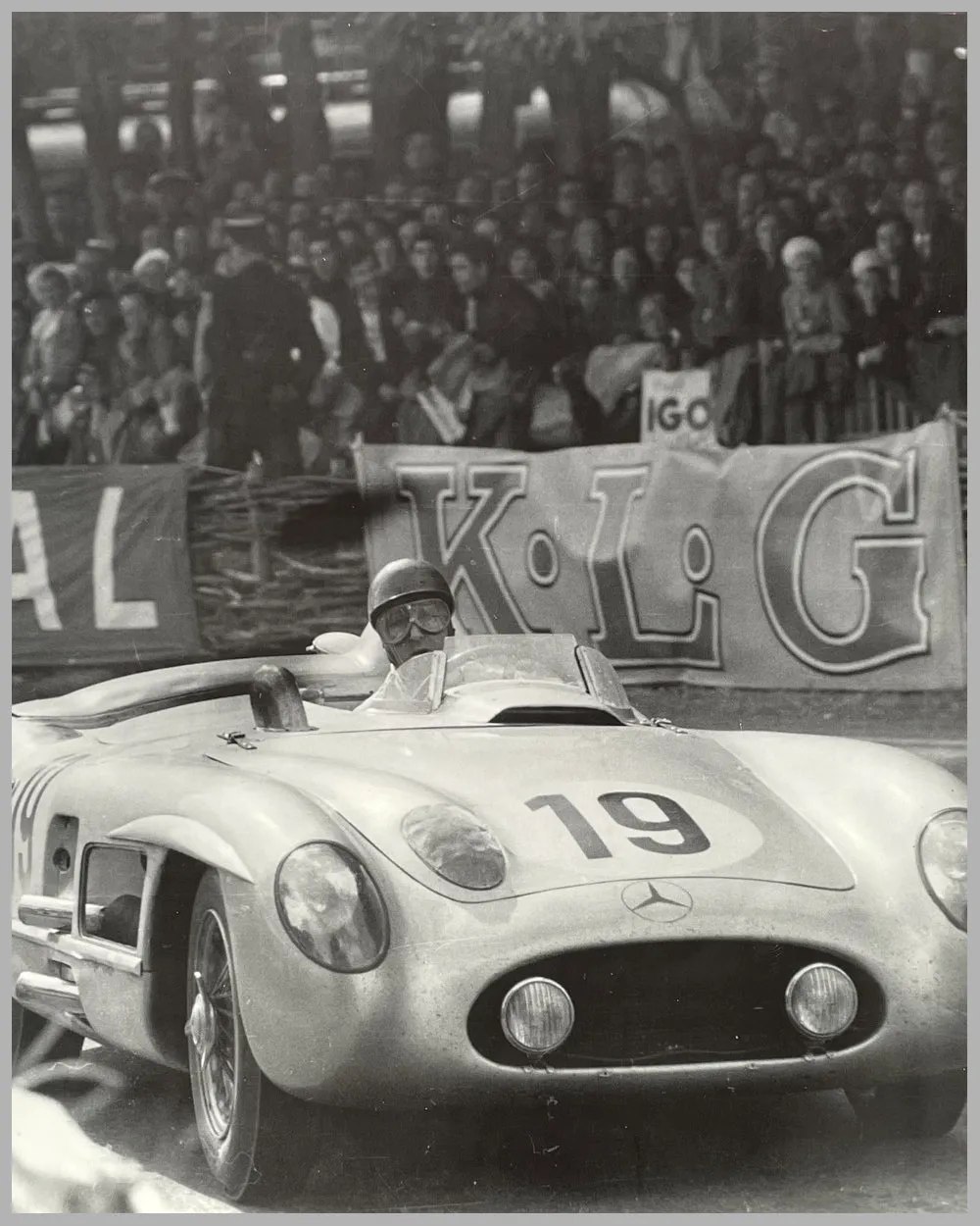 1955 - 24 Hours of Le Mans photographic print, Fangio in the Mercedes 300 SLR