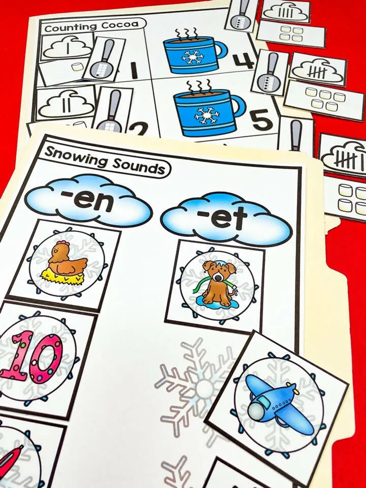 20 Early Finishers Activities, File Folder Games & Morning Work for December | Printable Classroom Resource | One Sharp Bunch