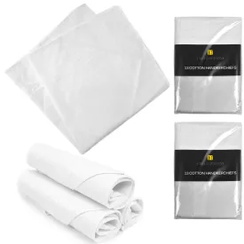 26 Pc White Cotton Men Handkerchiefs Hanky Pocket Square Hankie Lot Set Vintage