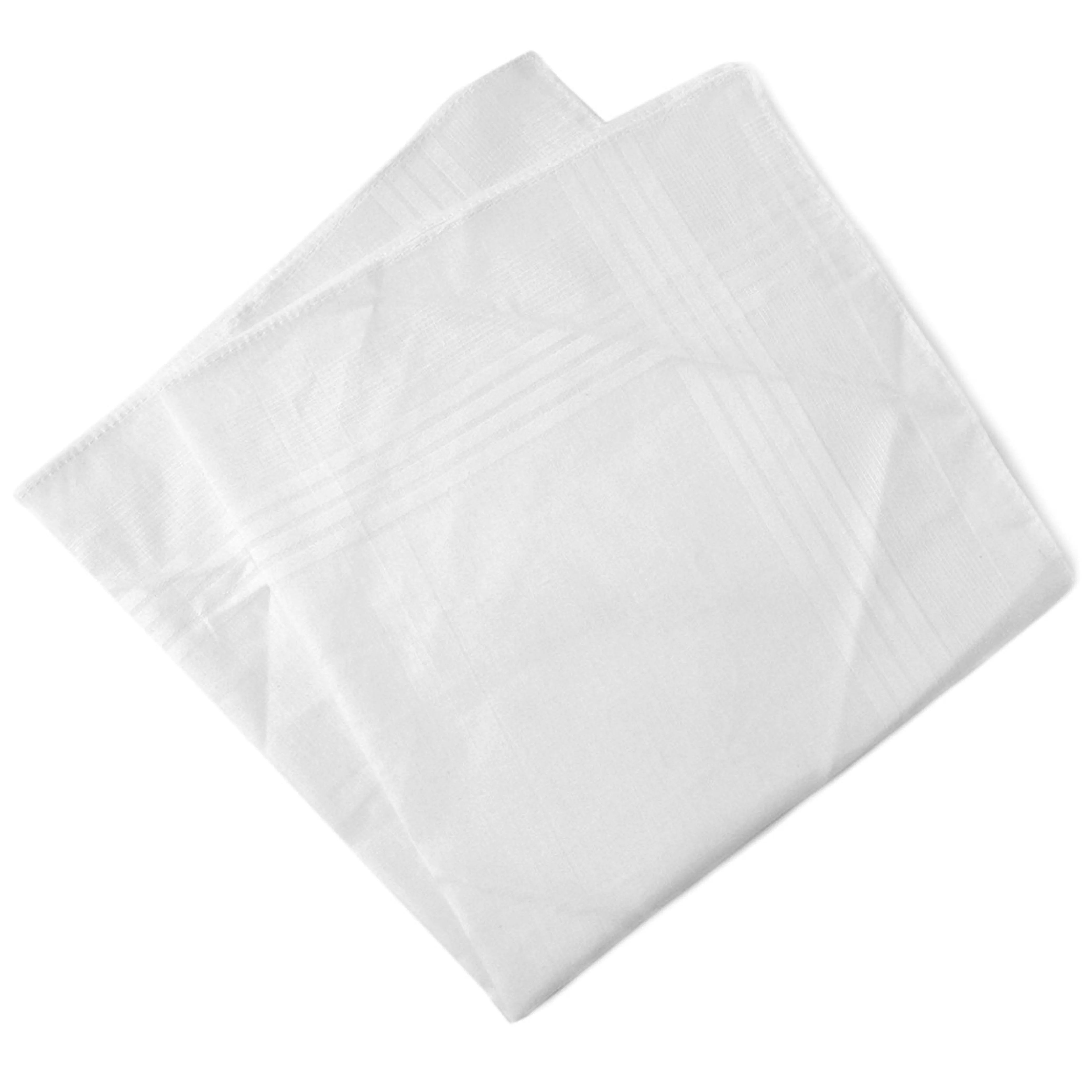 26 Pc White Cotton Men Handkerchiefs Hanky Pocket Square Hankie Lot Set Vintage