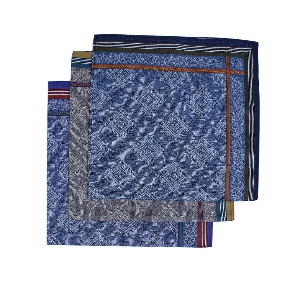 3 Pieces Jacquard Cotton Handkerchief Set