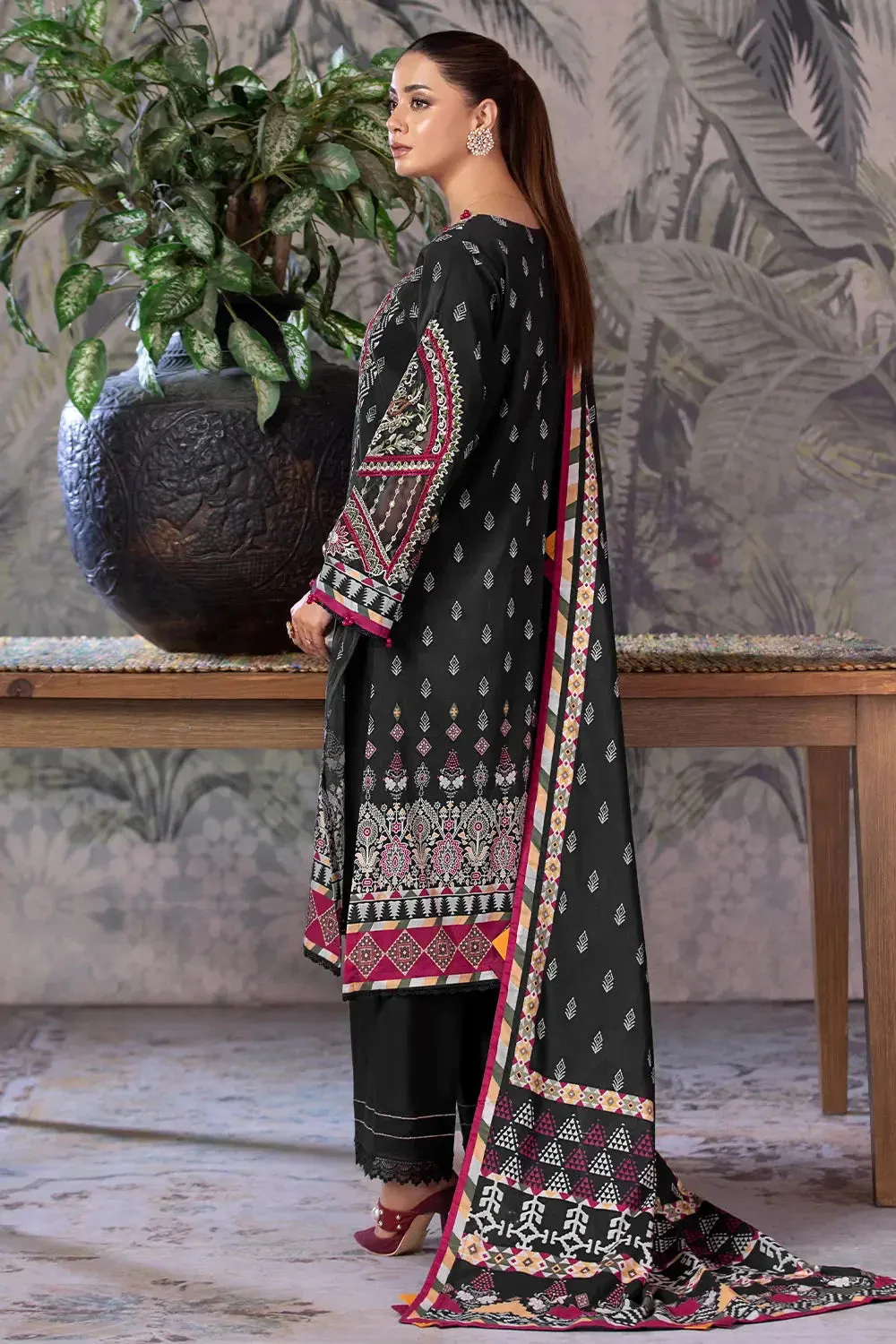 3PC Embroidered Unstitched Cambric Suit KCCE-2845