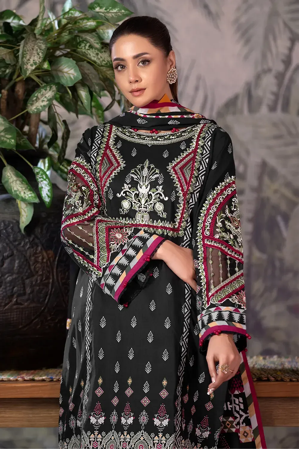 3PC Embroidered Unstitched Cambric Suit KCCE-2845