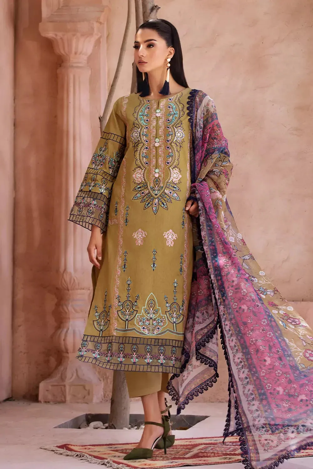 3PC Embroidered Unstitched Jacquard Suit KCNE-2621
