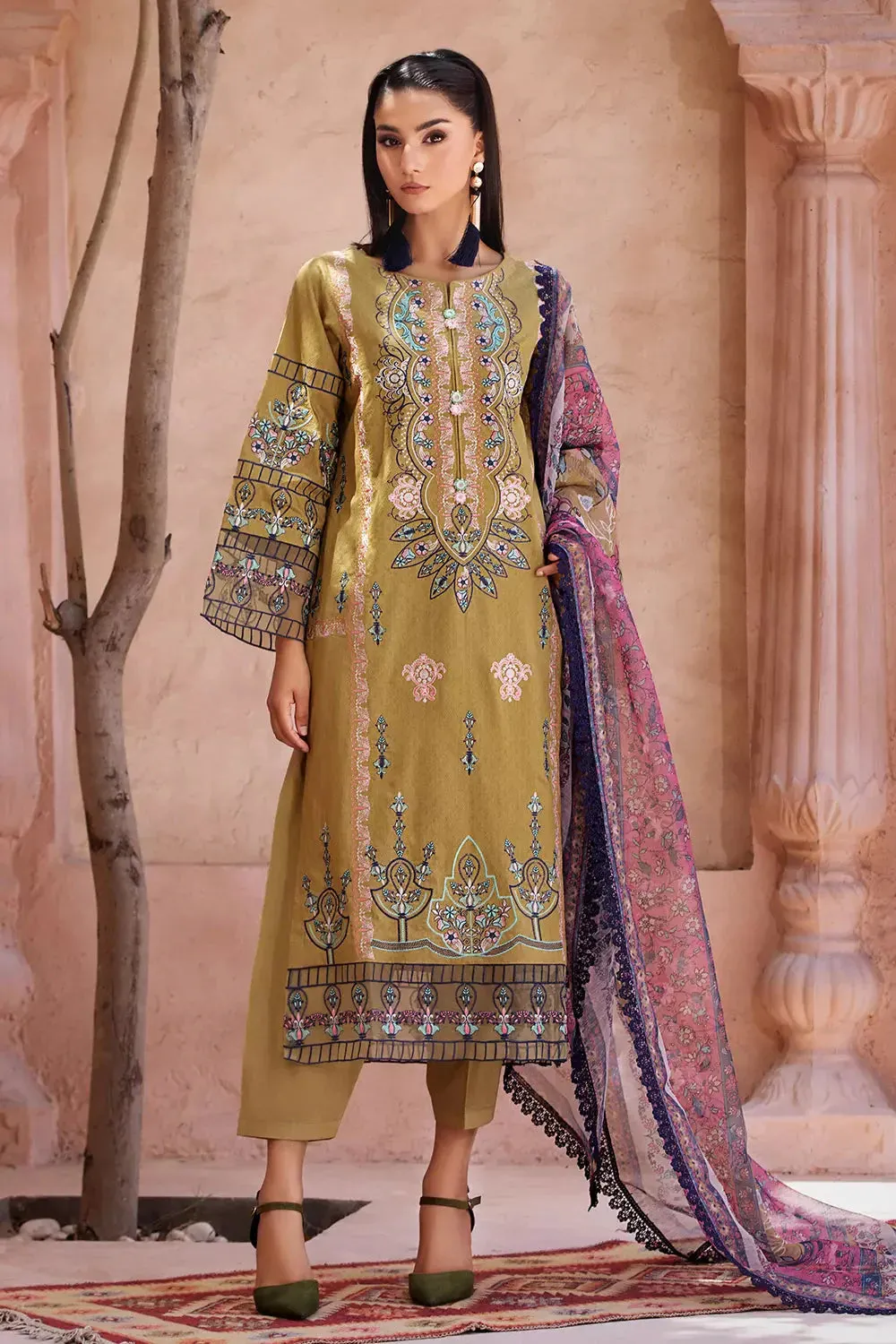 3PC Embroidered Unstitched Jacquard Suit KCNE-2621