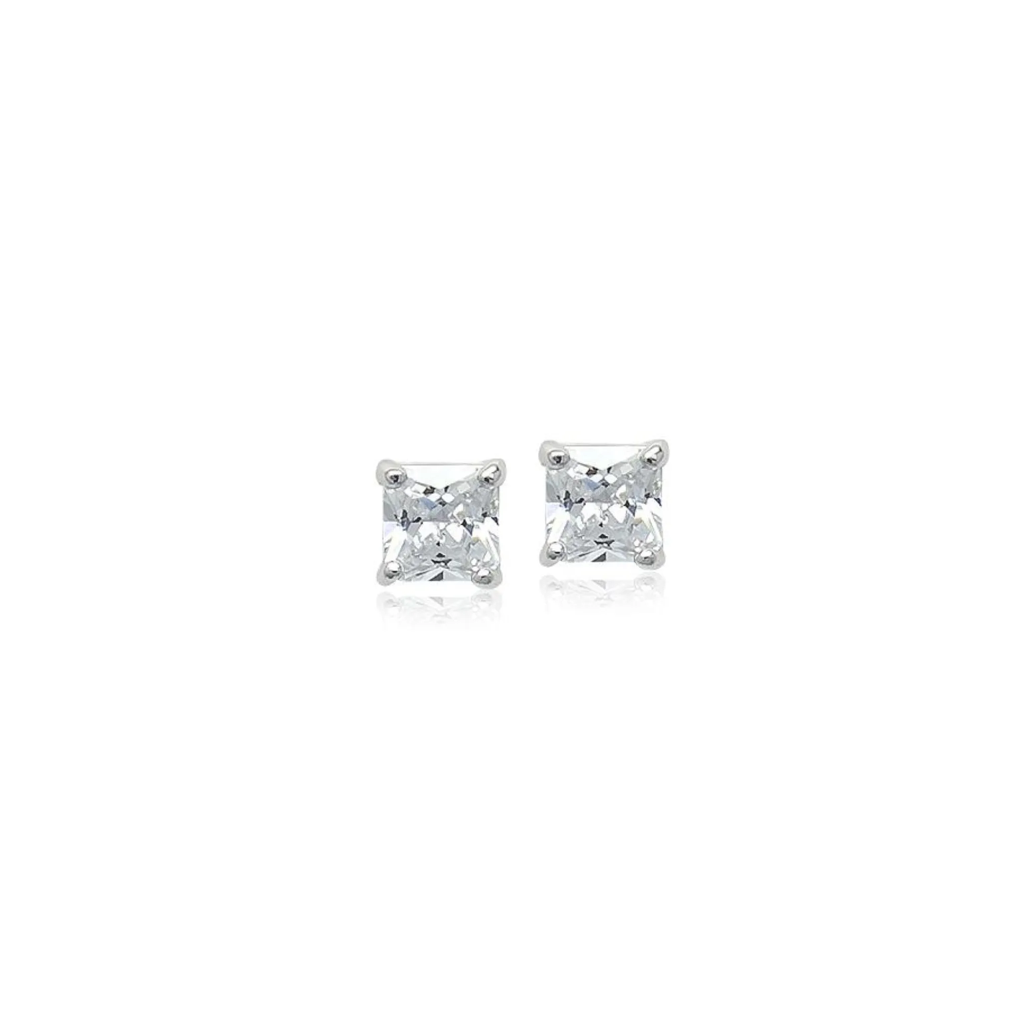 6mm Cubic Zirconia Solitaire Stud Earring