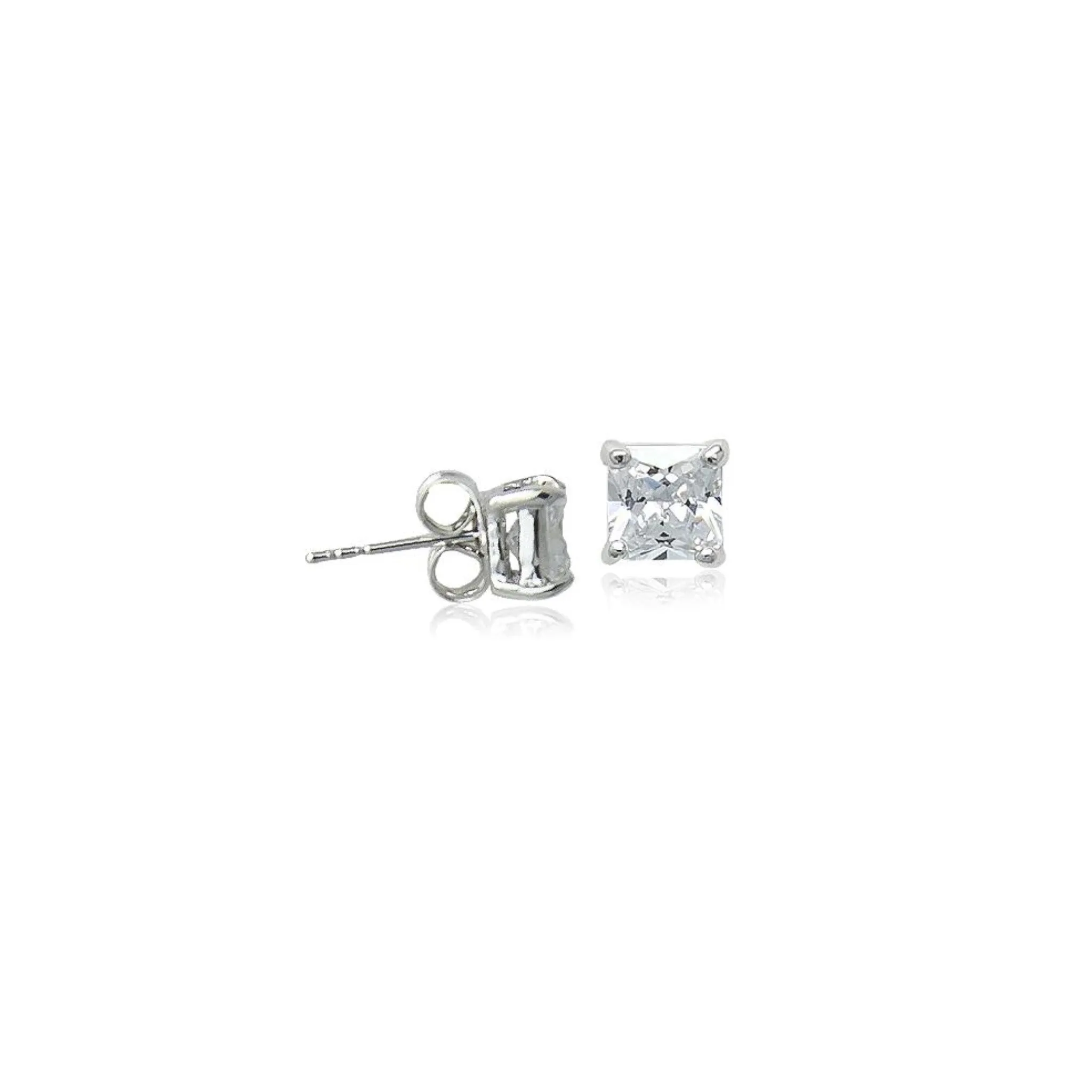 6mm Cubic Zirconia Solitaire Stud Earring