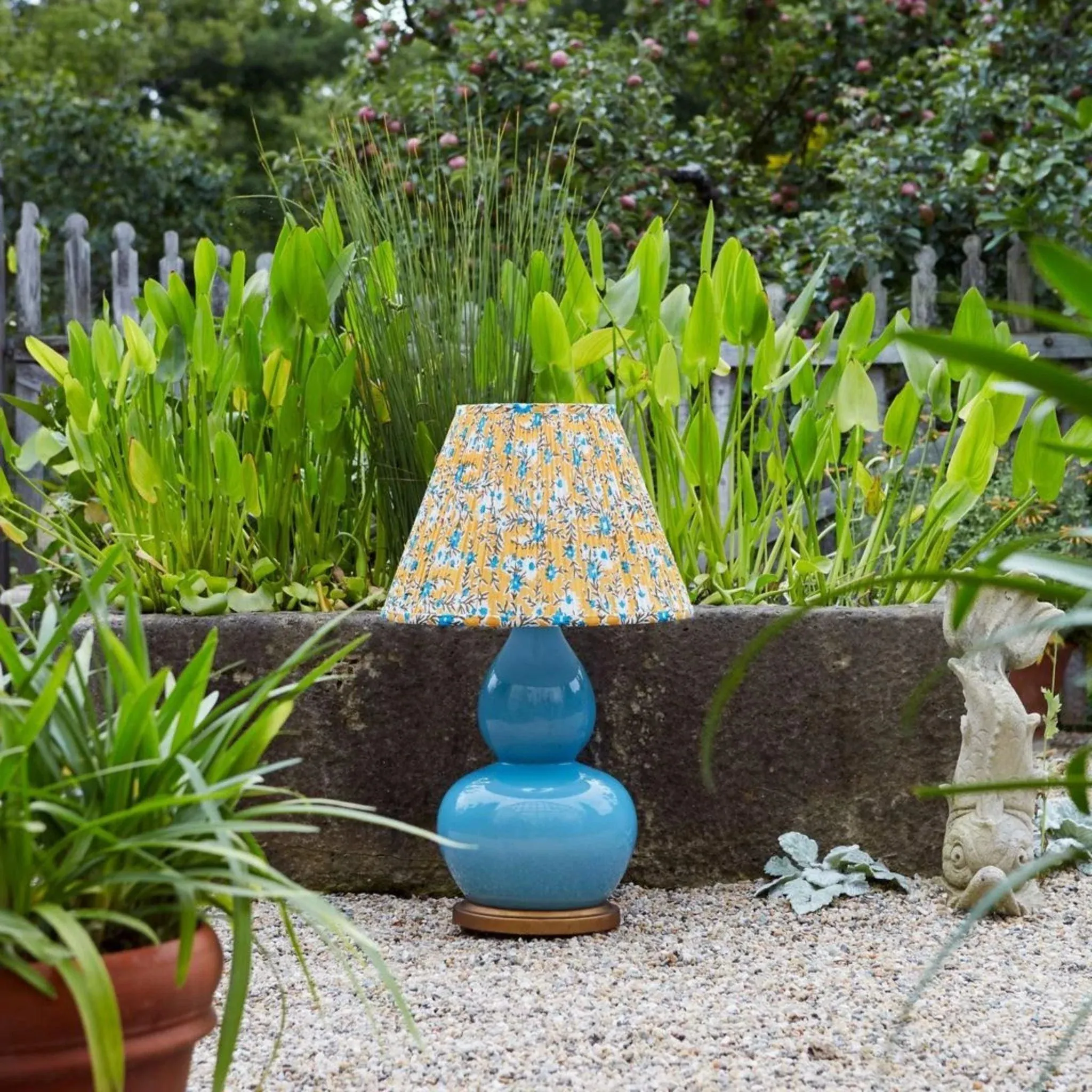 Alderley Yellow & Blue Floral Fabric Lampshade