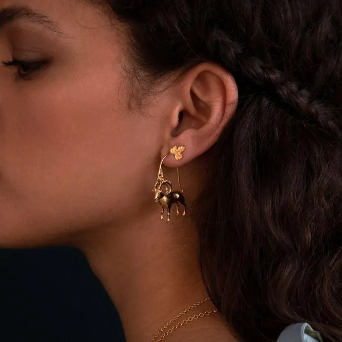 Alex Monroe Vine Leaf Stud Earrings