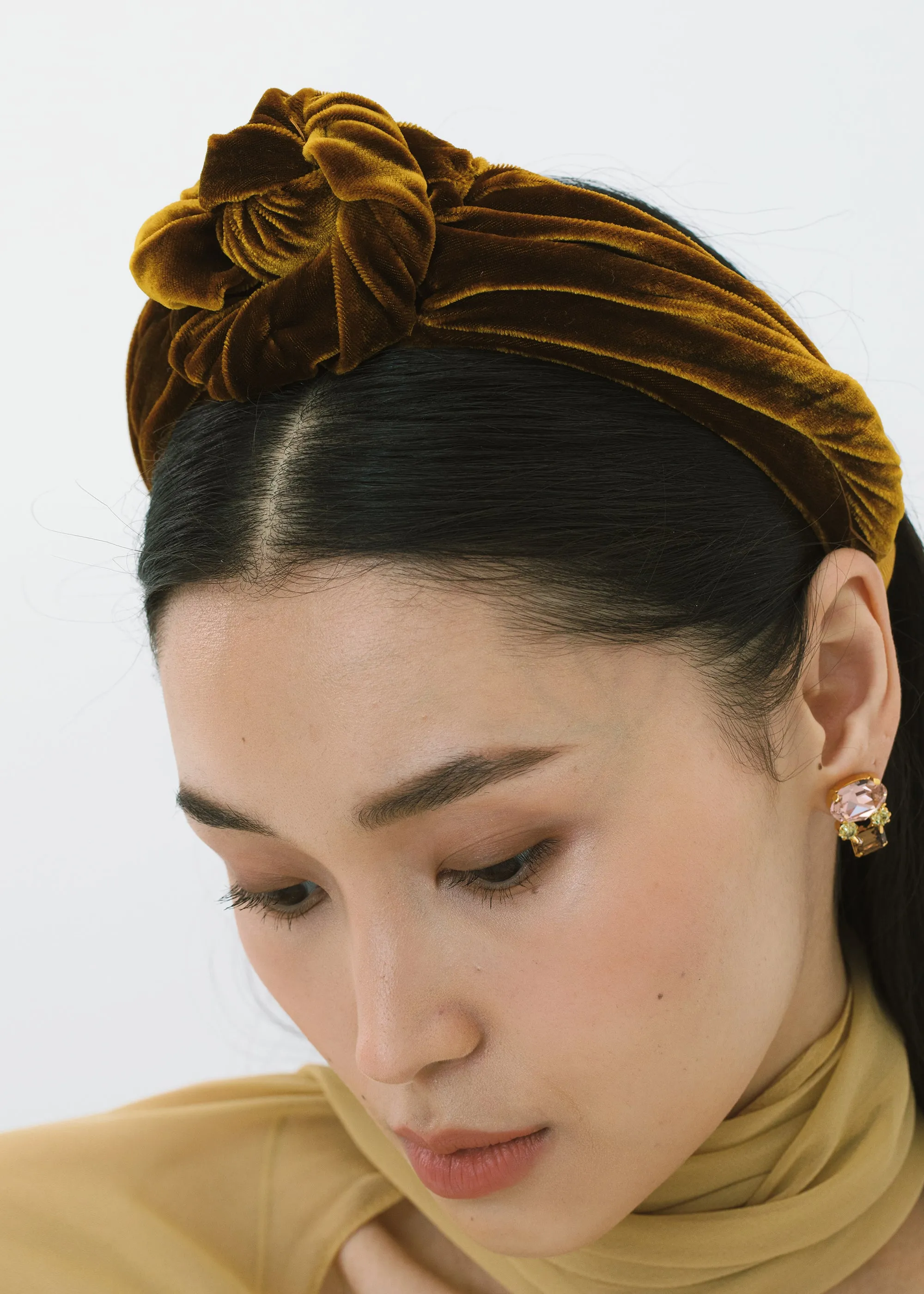 Amina Headband in Velvet -- Topaz