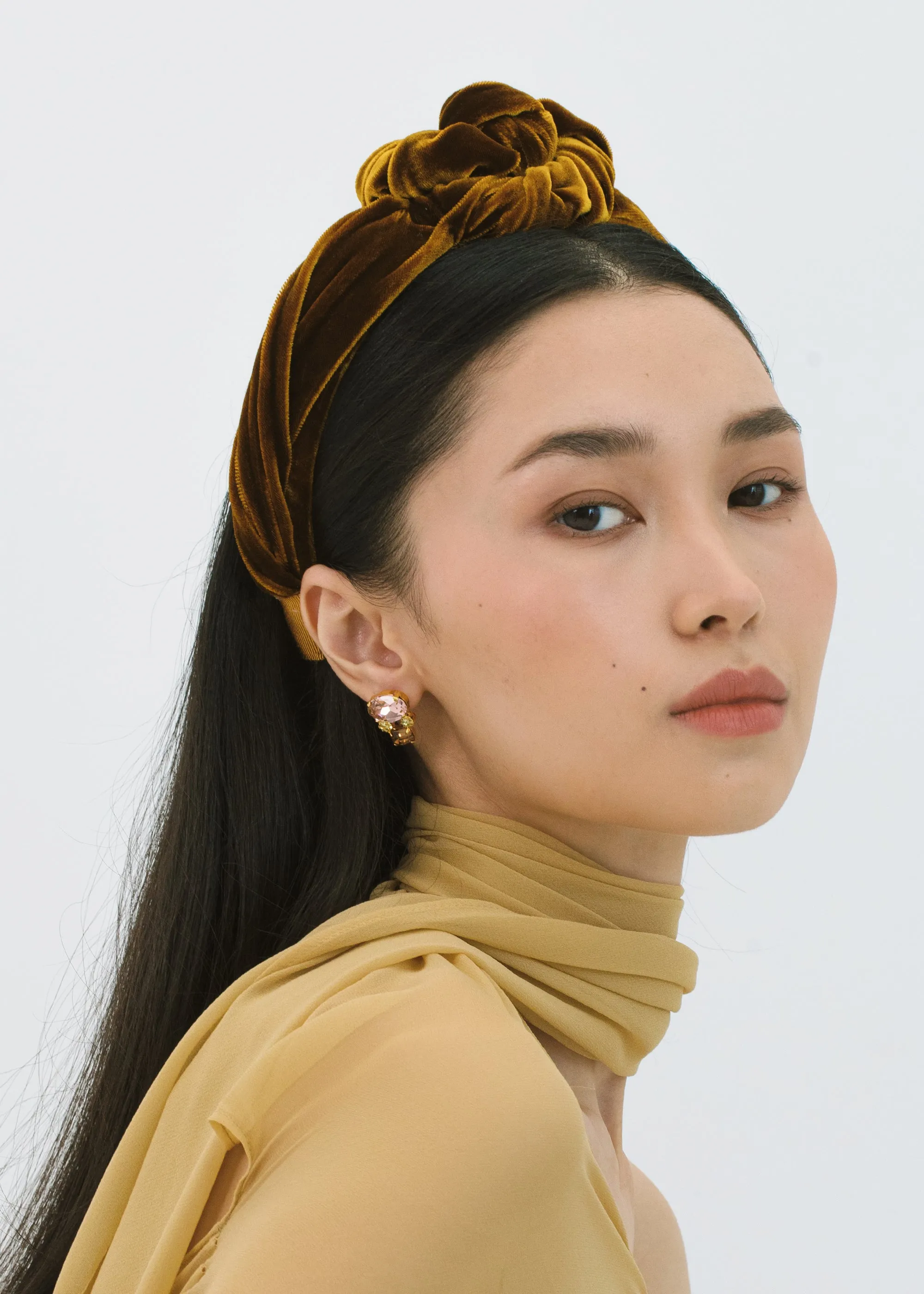 Amina Headband in Velvet -- Topaz