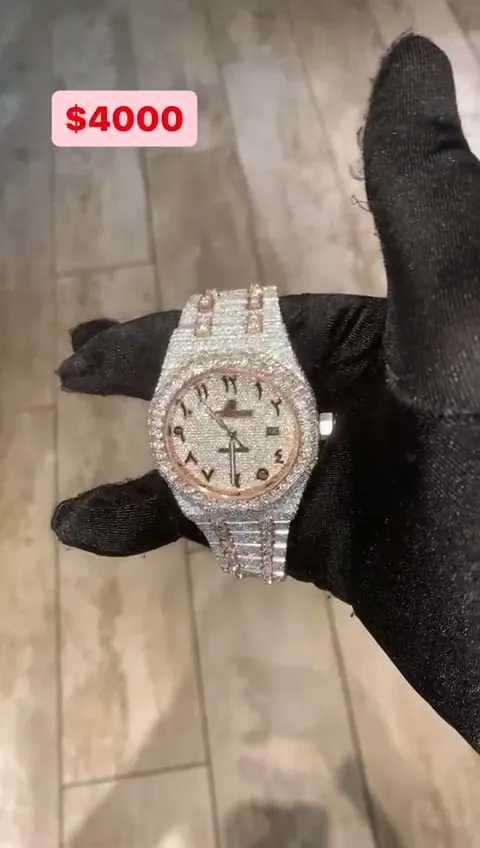 Luxurious AP Bustdown Diamond-Encrusted Watch