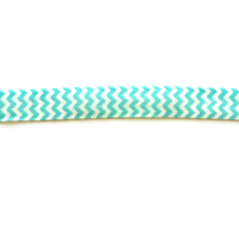 Aqua and White Chevron 5/8" Flat Elastic Trim