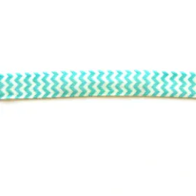 Aqua and White Chevron 5/8" Flat Elastic Trim