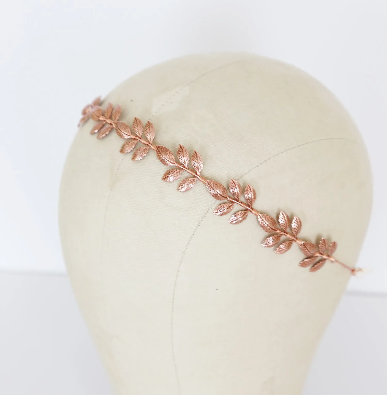 Athena Crown -  Rose Gold, Bridal or Special Occasion Tie Headband