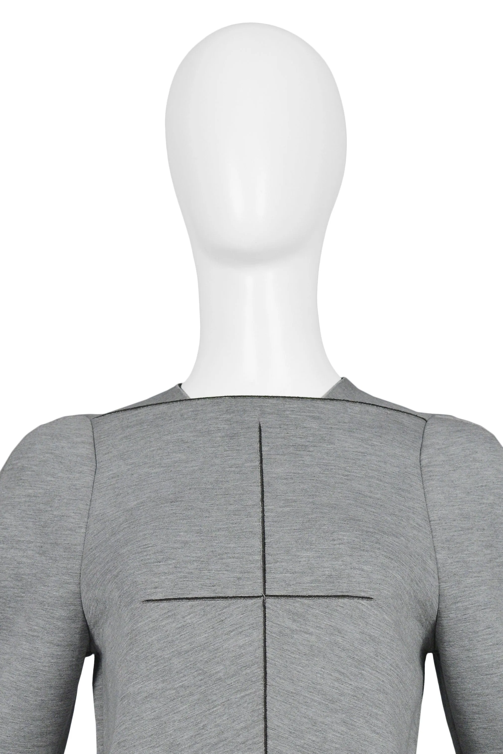 BALENCIAGA BY GHESQUIERE GREY NEOPRENE TOP 2008