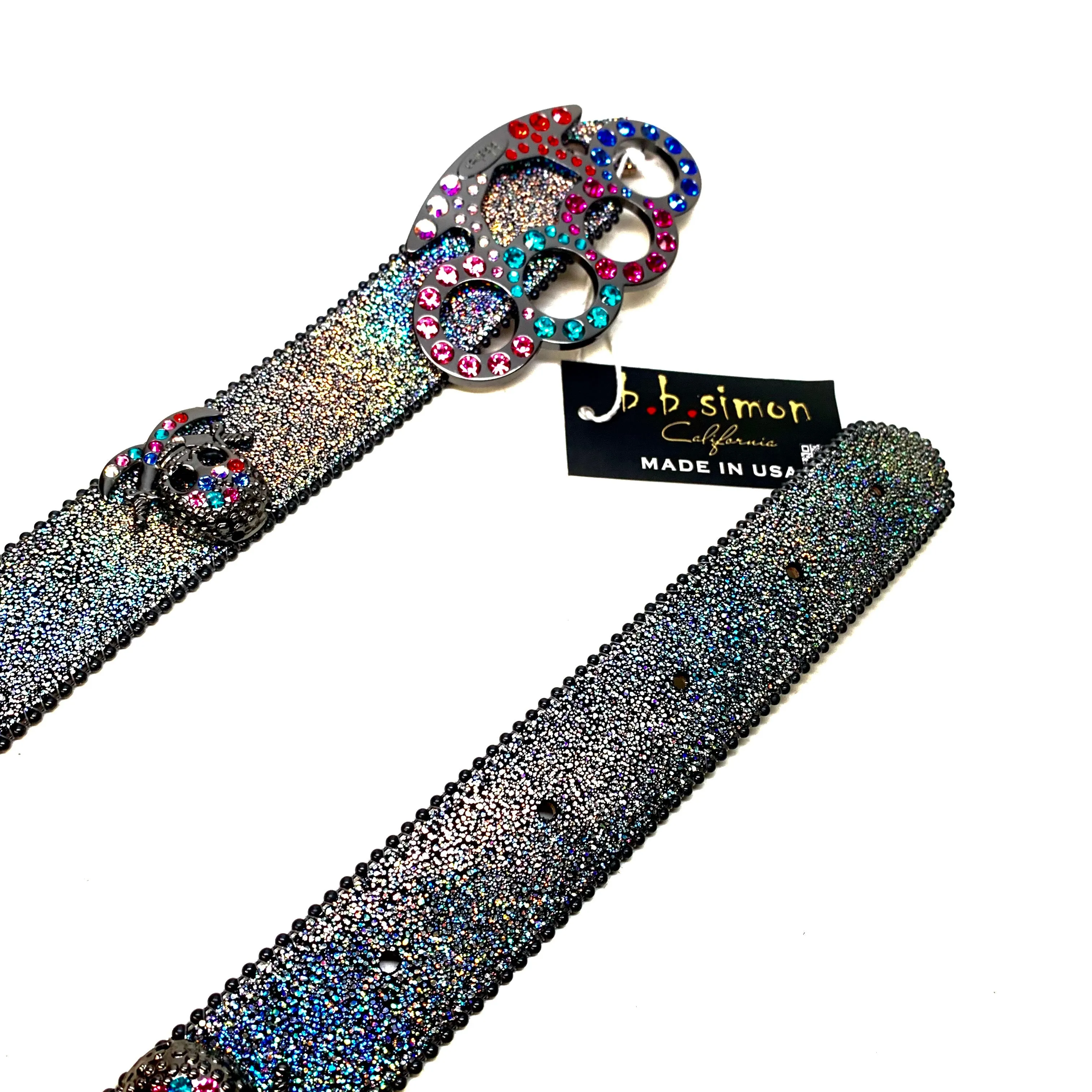 b.b. Simon Knuckle Pirate Multi Crystal Belt