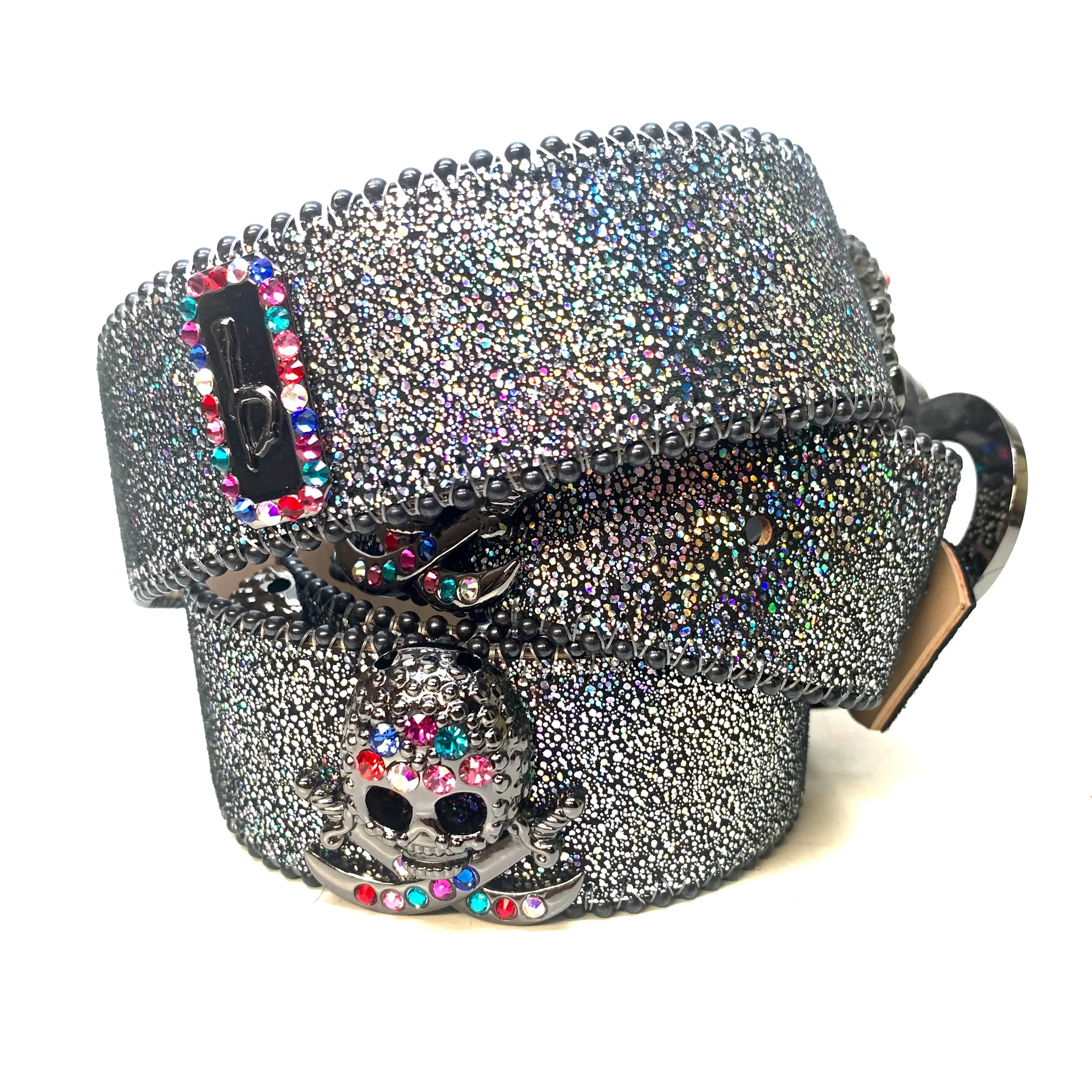 b.b. Simon Knuckle Pirate Multi Crystal Belt