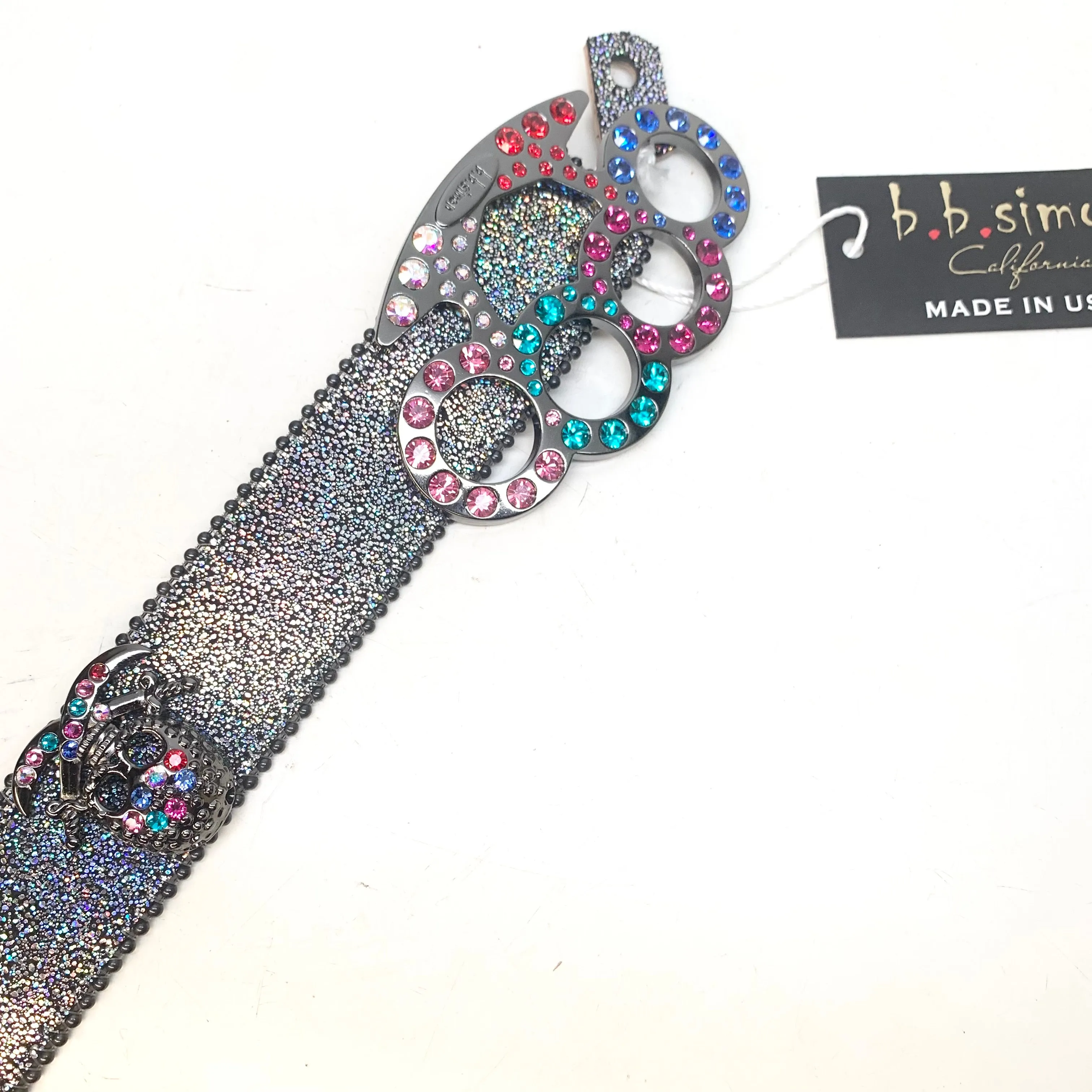 b.b. Simon Knuckle Pirate Multi Crystal Belt