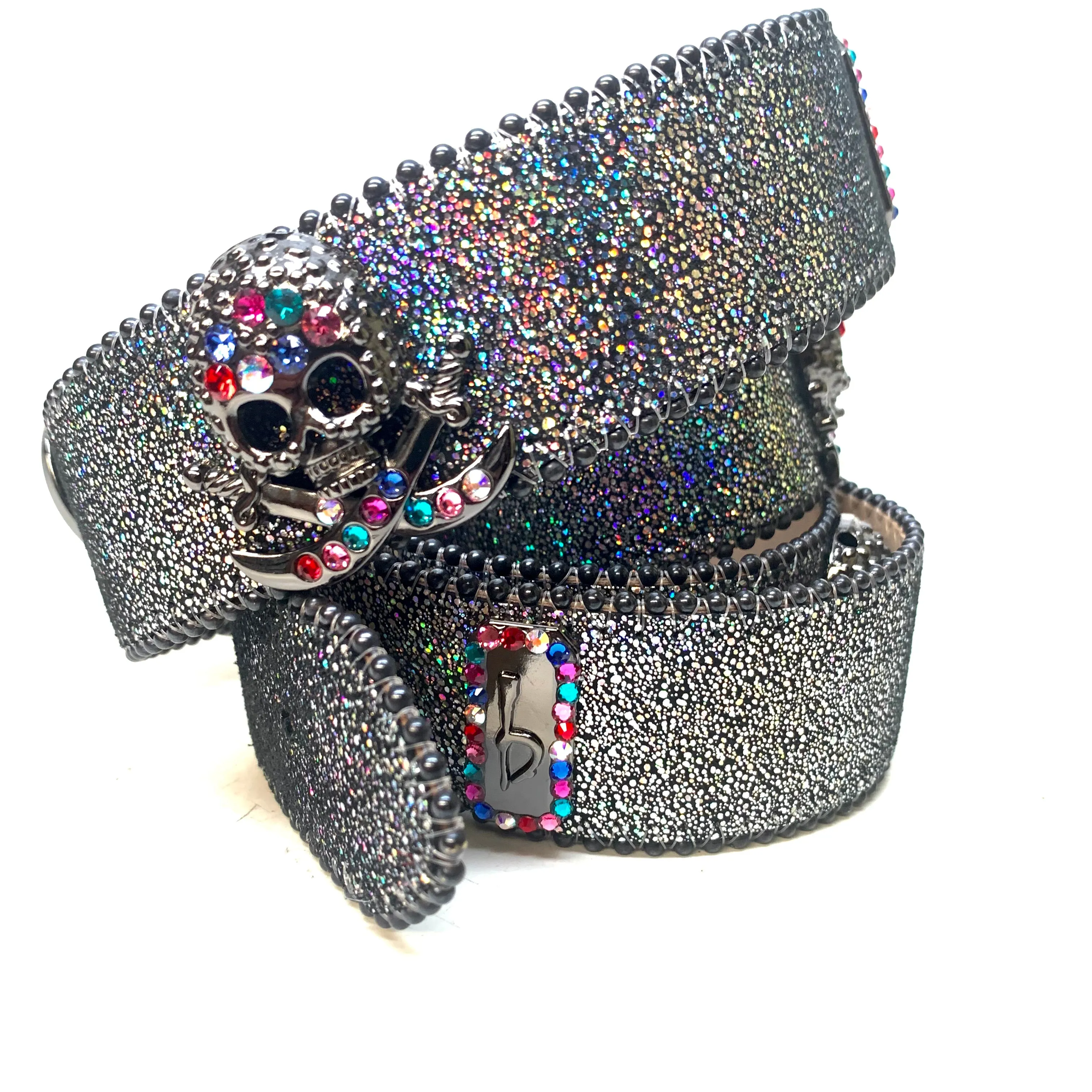 b.b. Simon Knuckle Pirate Multi Crystal Belt