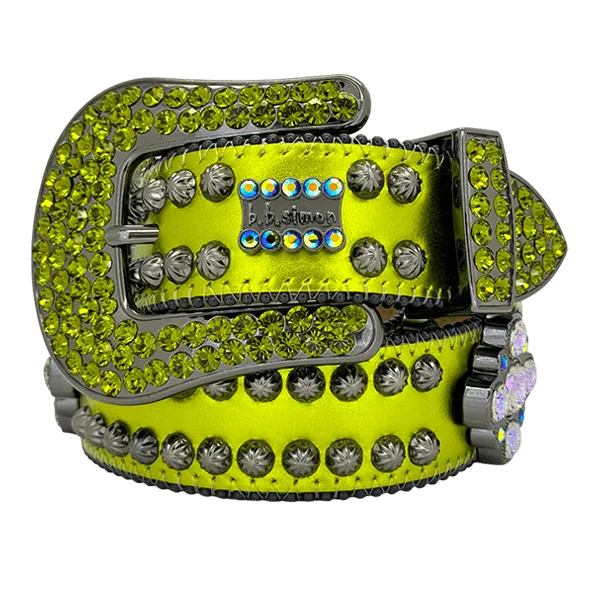 b.b. Simon Octa Sheen Green Crystal Belt
