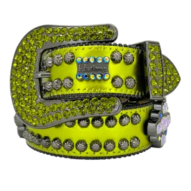 b.b. Simon Octa Sheen Green Crystal Belt