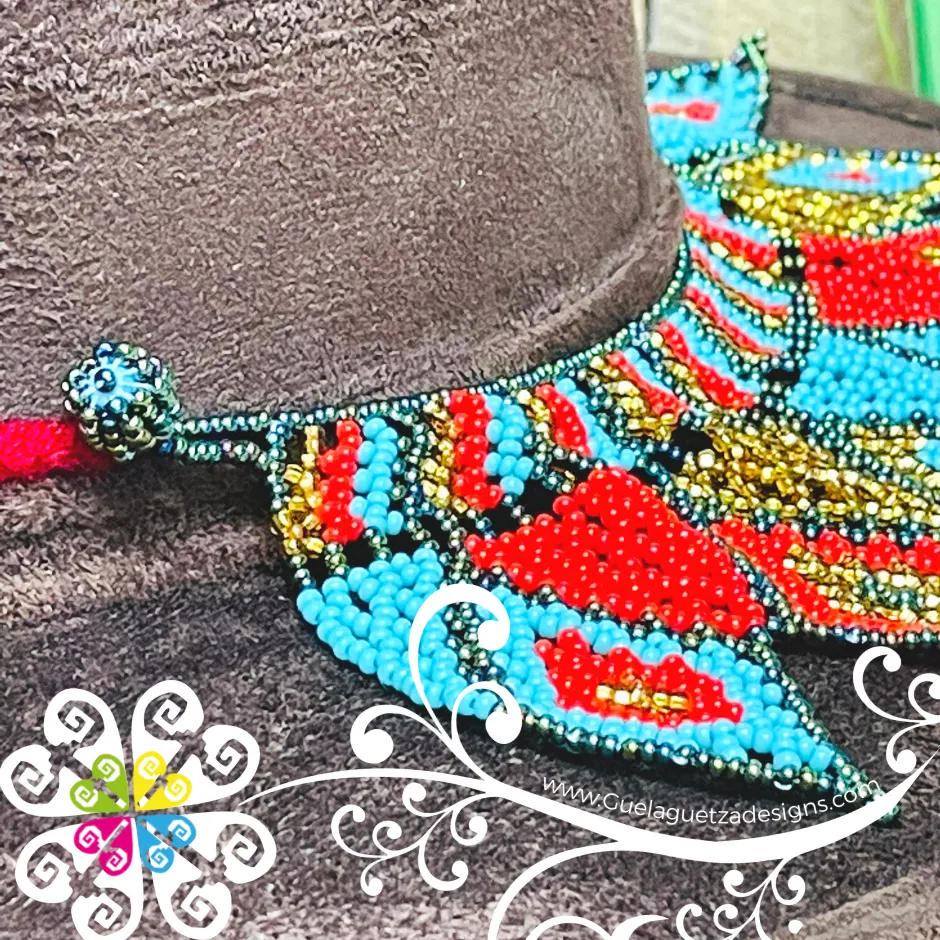 Beaded Rhombus Toquilla Hat - Hatband