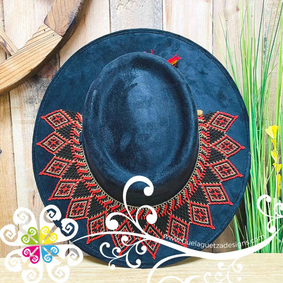 Beaded Rhombus Toquilla Hat - Hatband