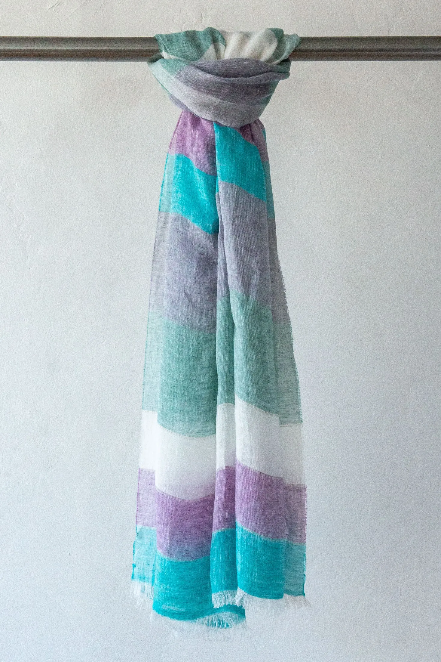 Big Stripe Linen Scarf