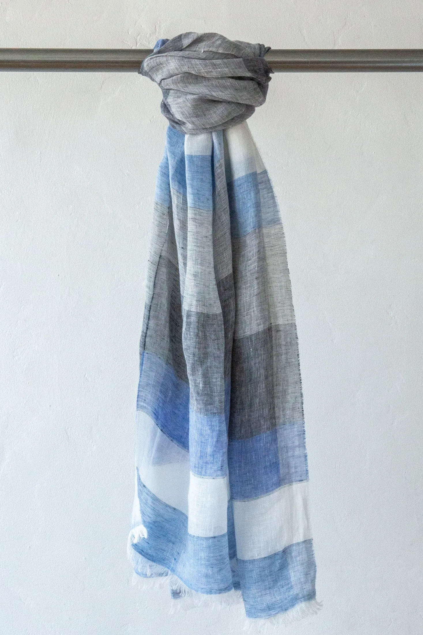 Big Stripe Linen Scarf