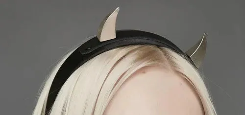Black Leather Headband w/ Silver Claw Spikes