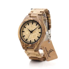BOBO BIRD G23 Zebra Bamboo Wooden Watches Mens Luxury Brand Japan Movement Quartz Clock All Wood Wristwatch in Gift Box