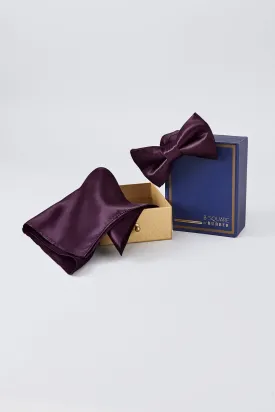 Bowtie & Pocket Square Box - Plum