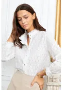 Broderie Anglaise Shirt in Light Cream