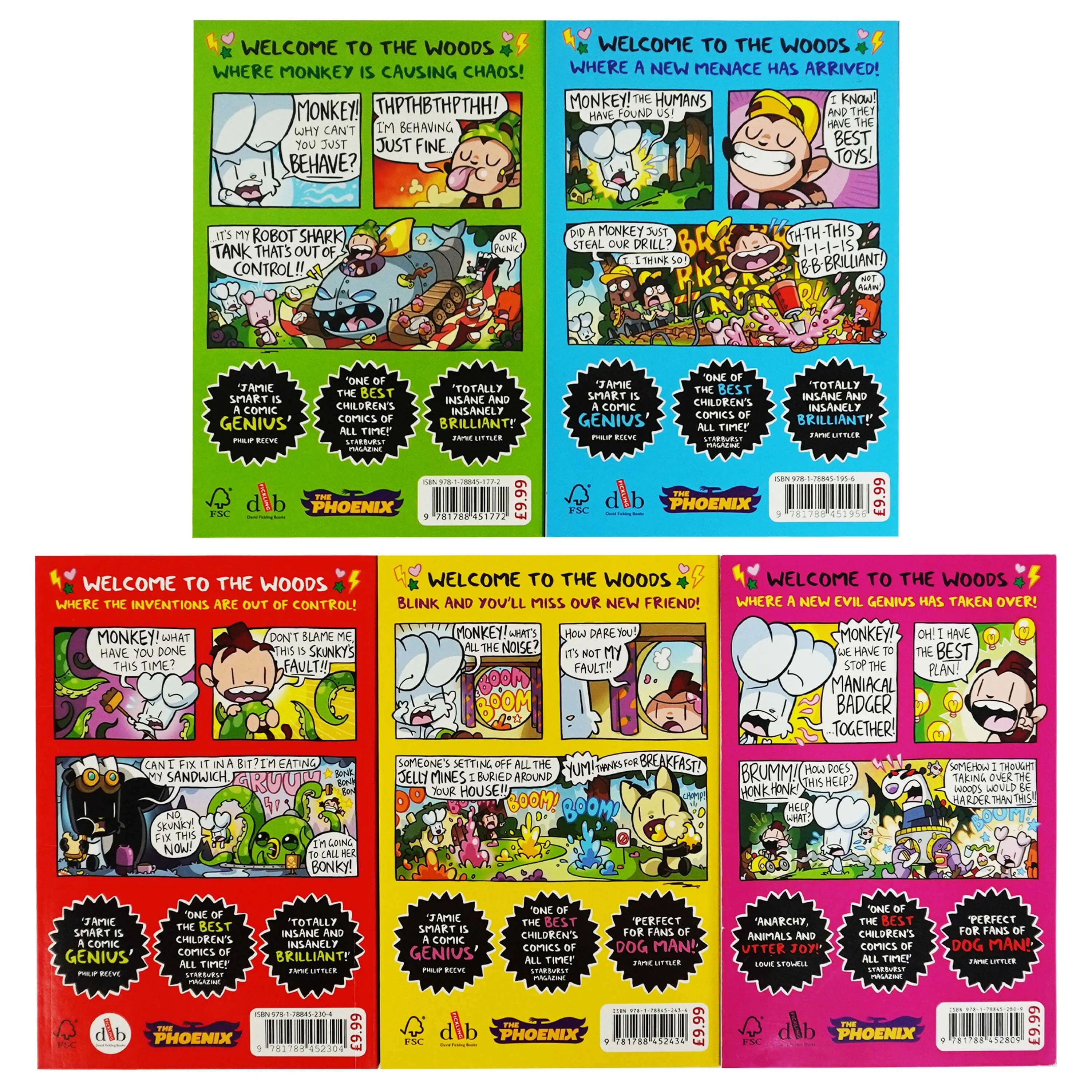 Bunny vs Monkey Collection By Jamie Smart 5 Books Set - Ages 7-9 - Paperback